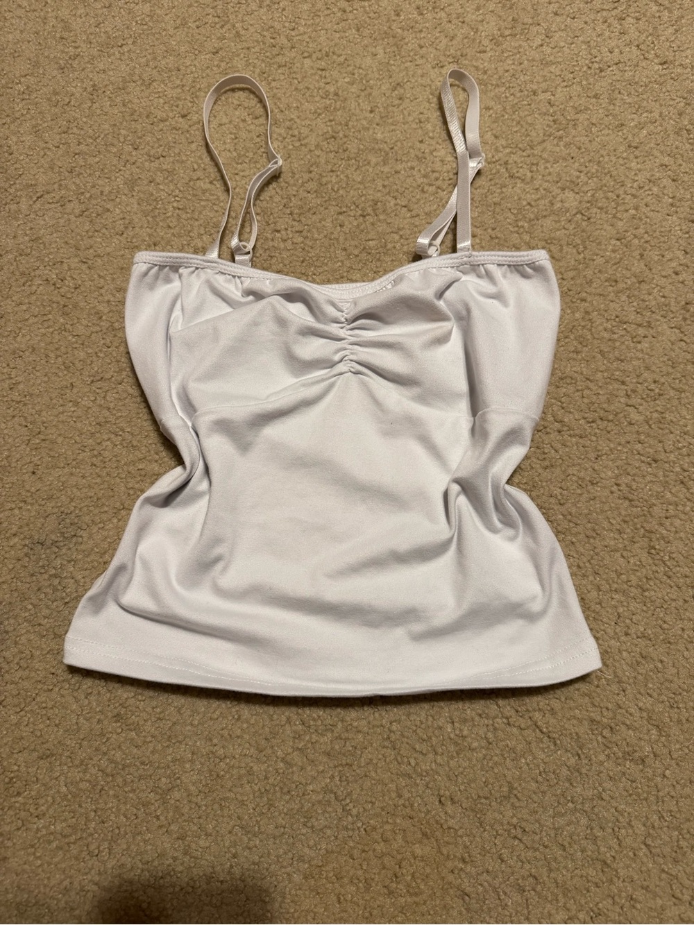 SHEIN White Ruched Spaghetti Strap Cami